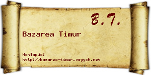 Bazarea Timur névjegykártya